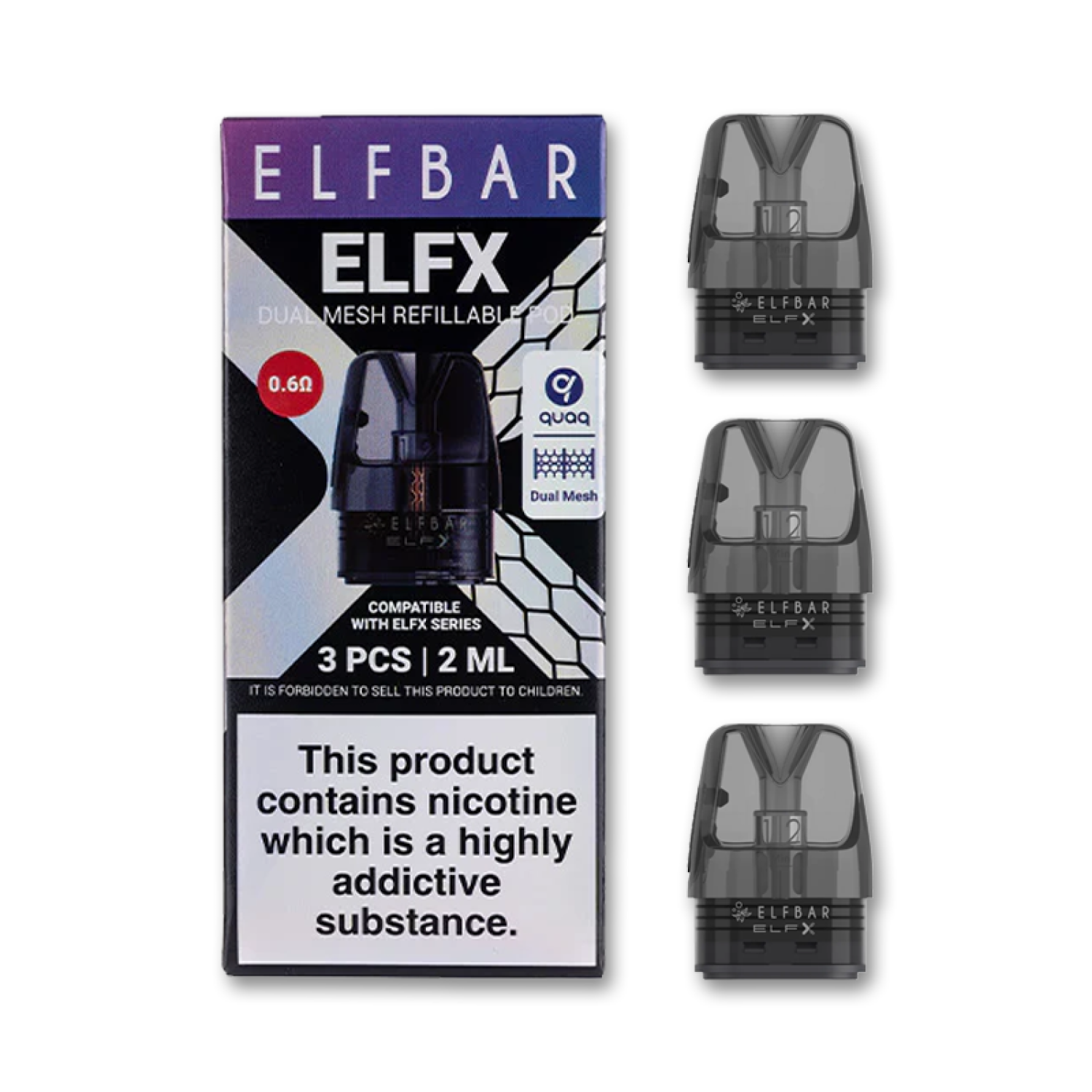 Elf Bar ELFX Replacement Pods (3-Pack) Elf Bar ELFX Replacement Pods (3-Pack)