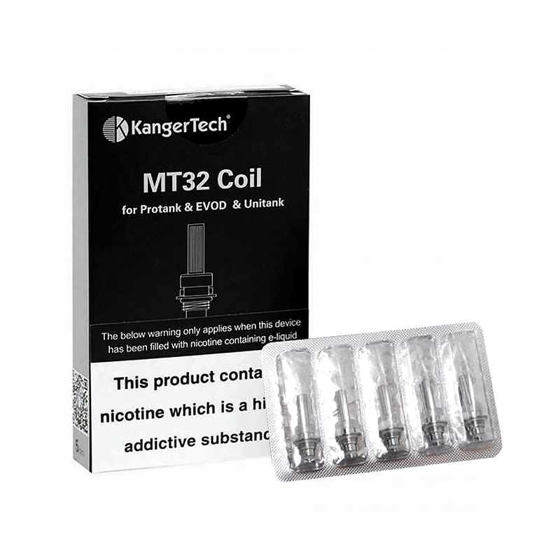 KangerTech Evod MT32 1.8 Ohm Coils (5-Pack) KangerTech Evod MT32 1.8 Ohm Coils (5-Pack)