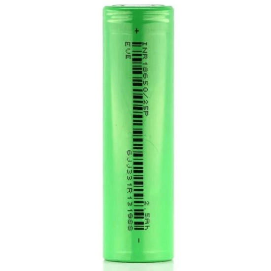 EVE 25P - 18650 Battery - 2500mAh - 20A -Max 55W Single / Max 110W Dual