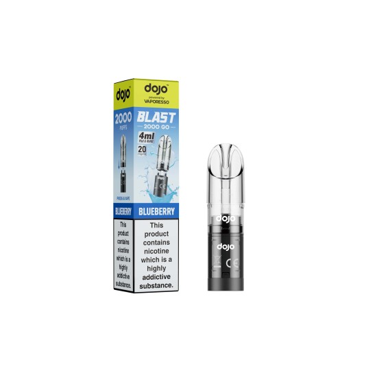 DOJO BLAST 2000 Go Transparent Pod & Refill (Powered by Vaporesso) - Blueberry