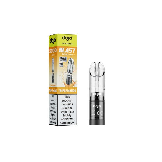DOJO BLAST 2000 Go Transparent Pod & Refill (Powered by Vaporesso) - Triple Mango
