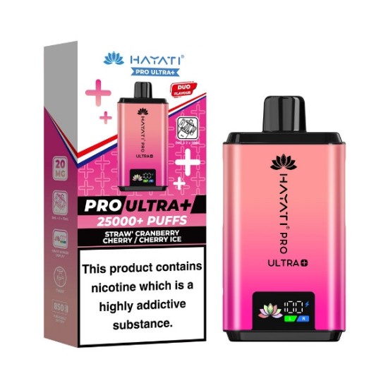 Hayati Pro Ultra+ 25000 - Pod Kit Straw' Cranberry Cherry / Cherry Ice]