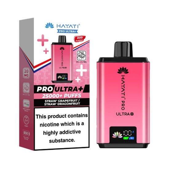 Hayati Pro Ultra+ 25000 - Pod Kit Straw Grapefruit / Straw Dragonfruit]