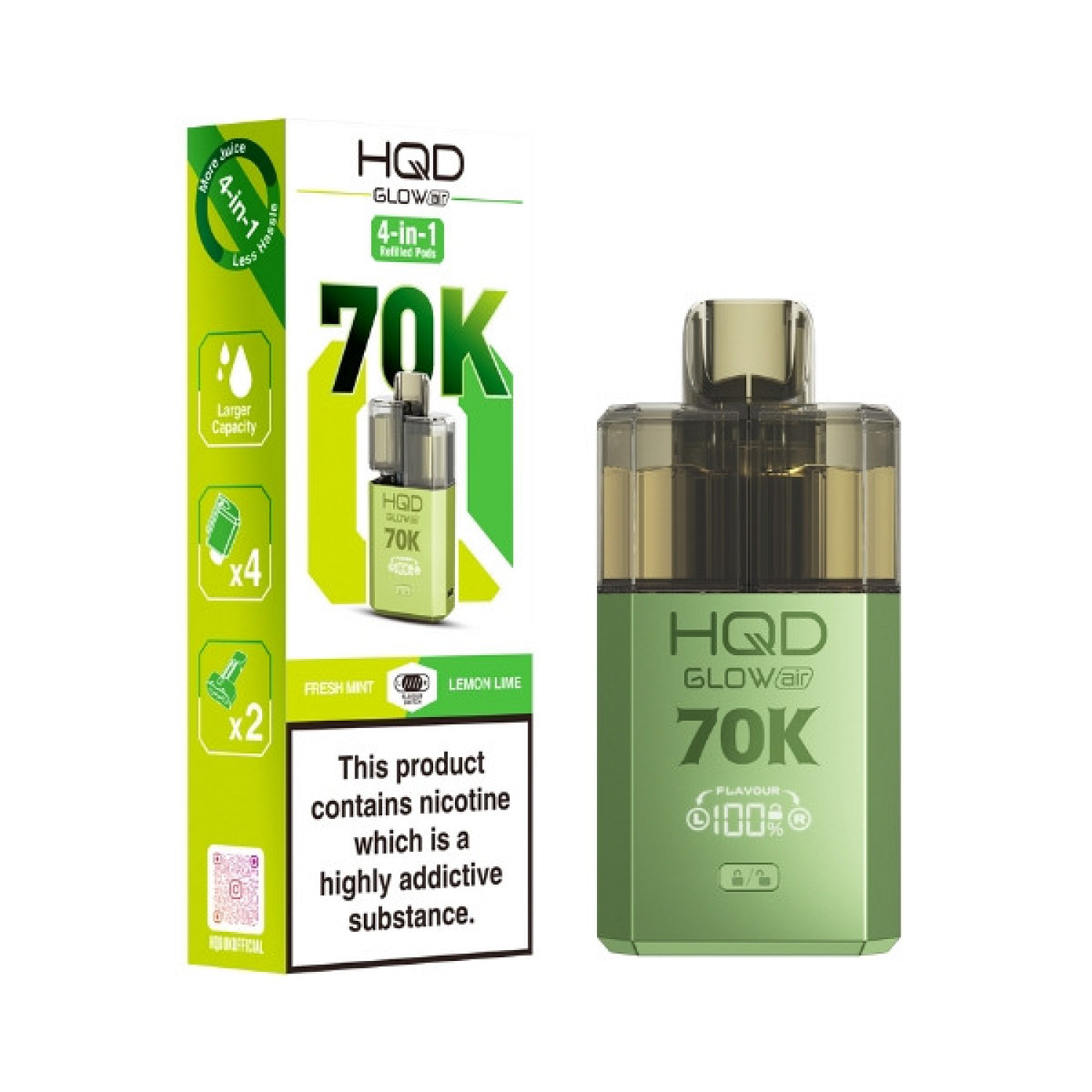 HQD Air Glow Air 70K 4-in-1 - Pod Kit HQD Air Glow Air 70K 4-in-1 - Pod Kit