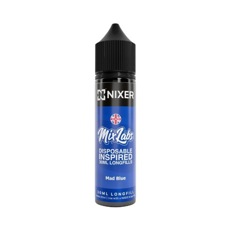 Nixer X Mix Labs - 30ml - Mad Blue - Longfill
