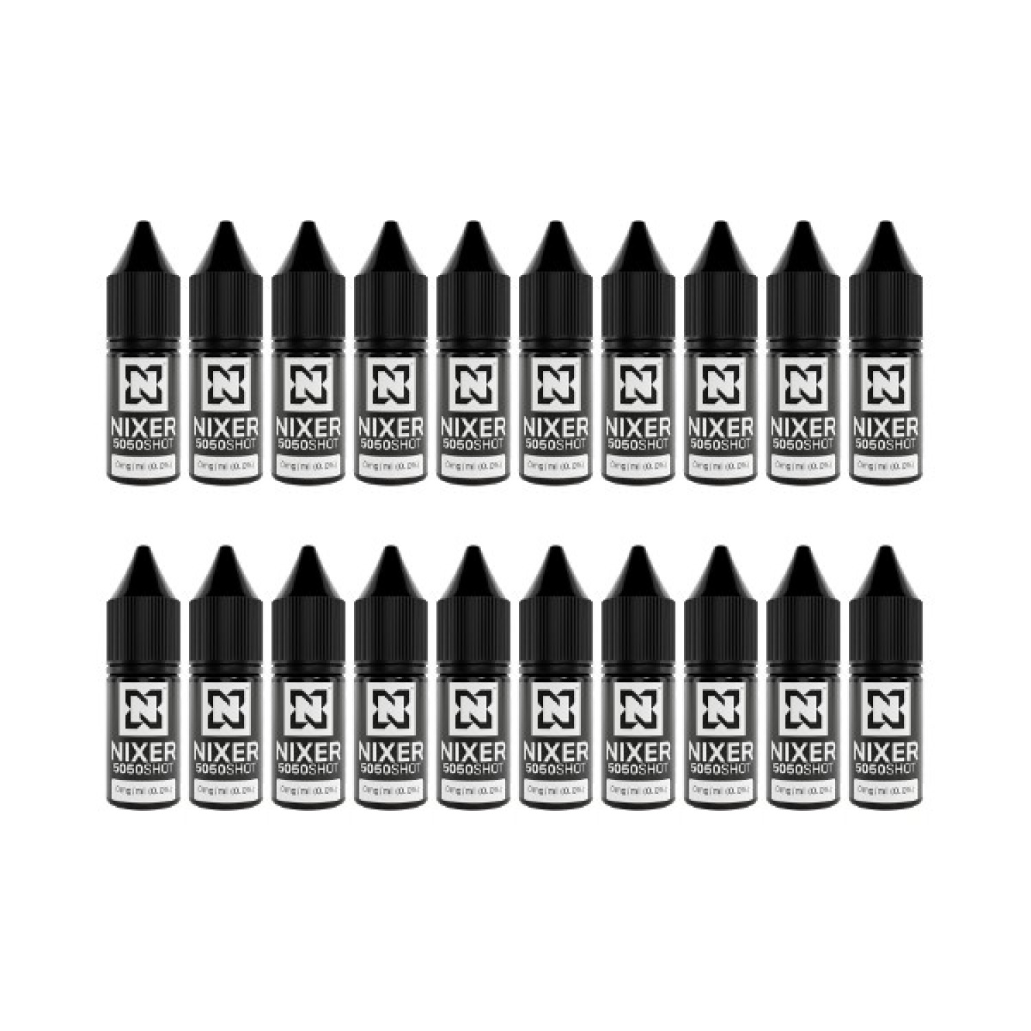 Nixer - Nic Shot - 50/50 Zero Nicotine Shot - 20 Pack