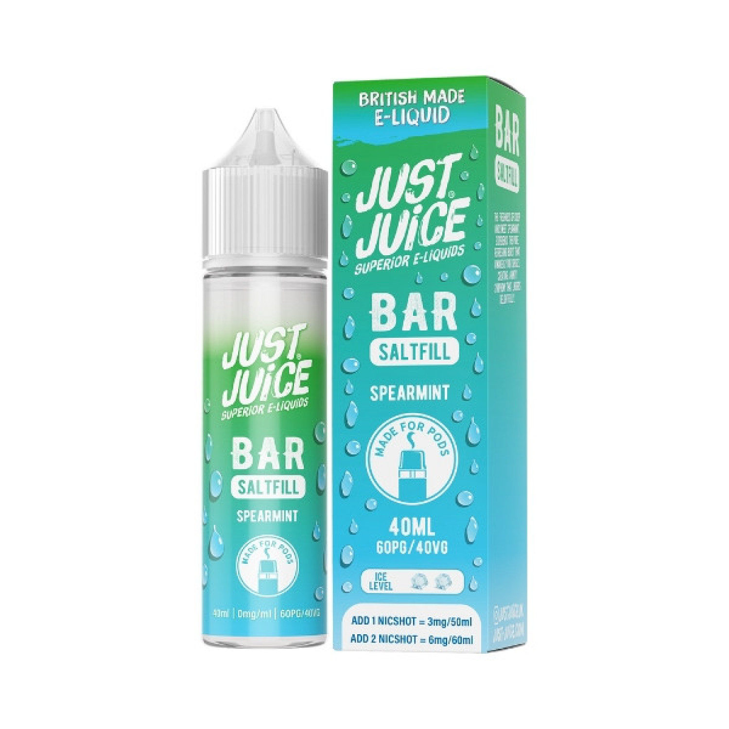 Just Juice Bar - 40ml - Spearmint - Saltfill Just Juice Bar - 40ml - Spearmint - Saltfill