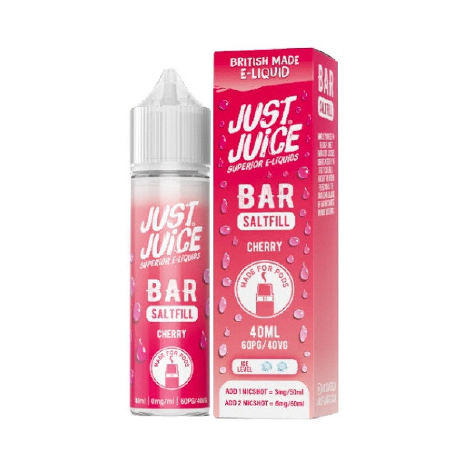 Just Juice Bar - 40ml - Cherry - Saltfill Just Juice Bar - 40ml - Cherry - Saltfill