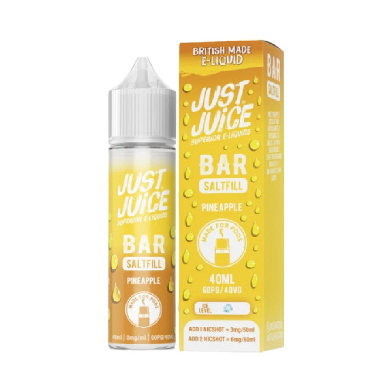 Just Juice Bar - 40ml - Pineapple - Saltfill Just Juice Bar - 40ml - Pineapple - Saltfill