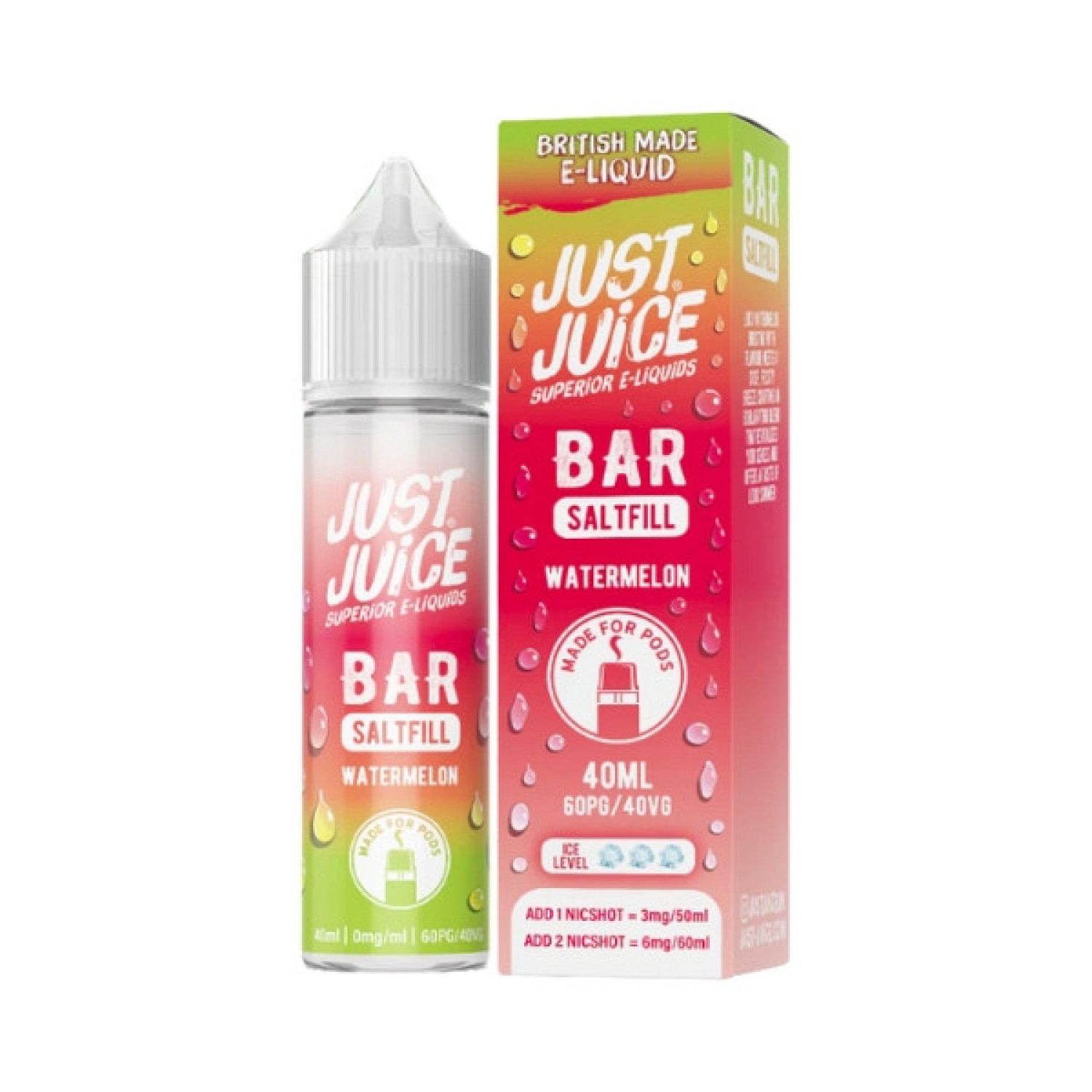 Just Juice Bar - 40ml - Watermelon - Saltfill Just Juice Bar - 40ml - Watermelon - Saltfill