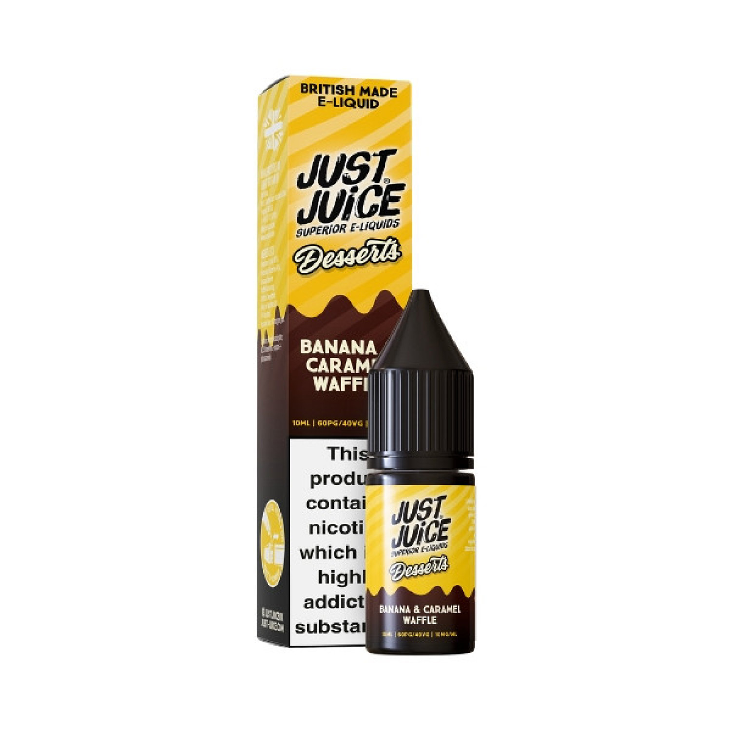 Just Juice Desserts - Nic Salt - Banana & Caramel Waffle Just Juice Desserts - Nic Salt - Banana & Caramel Waffle