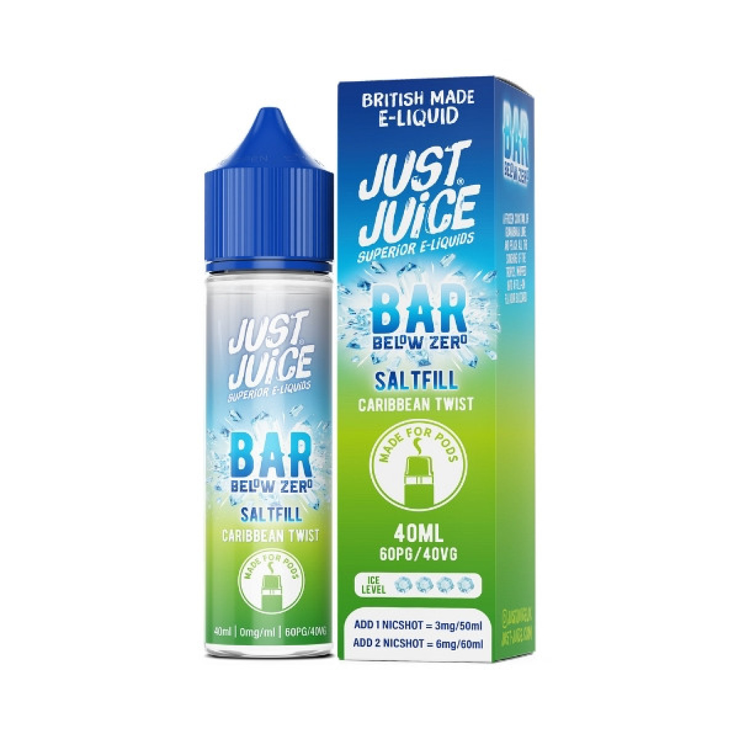 Just Juice Bar Below Zero - 40ml - Caribbean Twist - Saltfill Just Juice Bar Below Zero - 40ml - Caribbean Twist - Saltfill