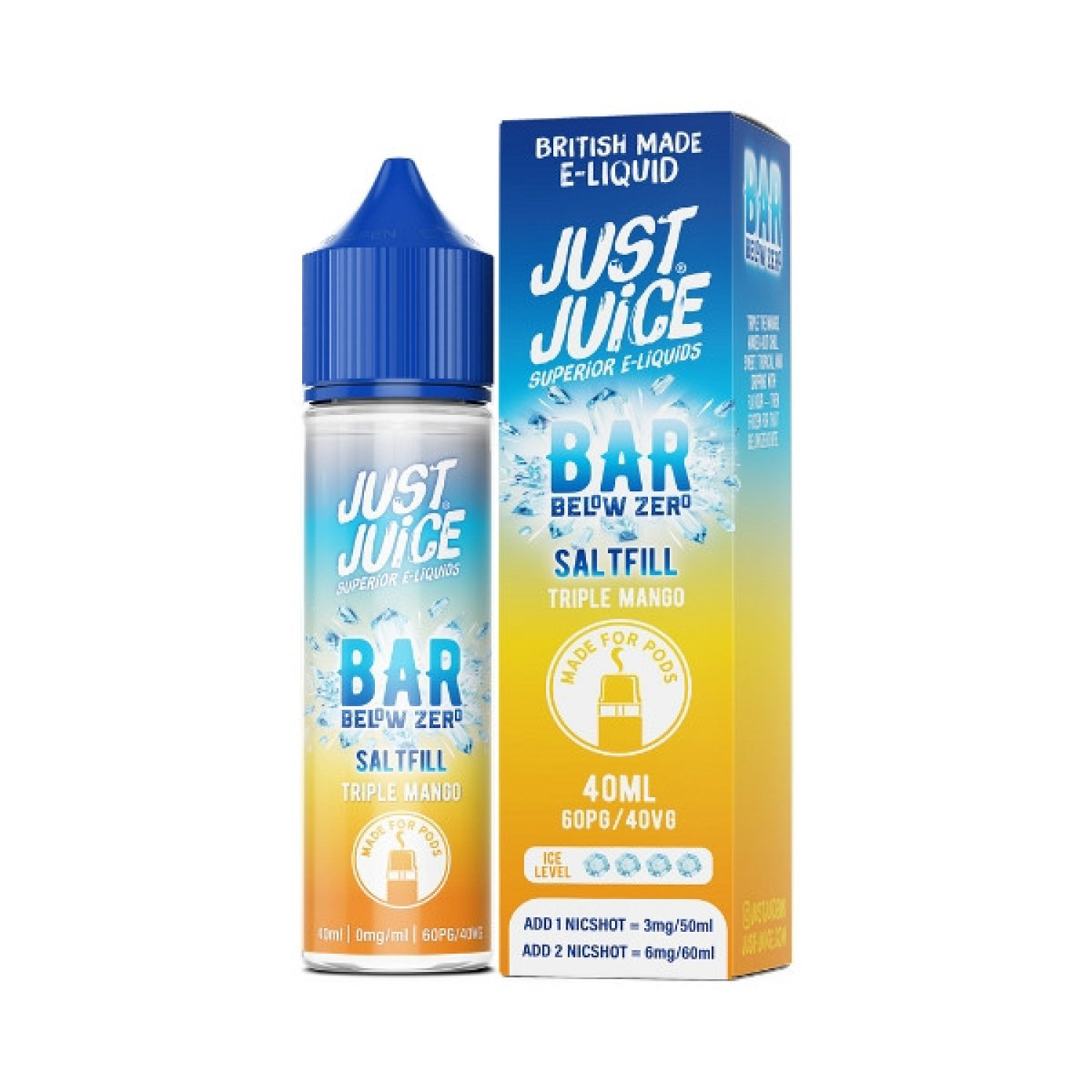 Just Juice Bar Below Zero - 40ml - Triple Mango - Saltfill Just Juice Bar Below Zero - 40ml - Triple Mango - Saltfill