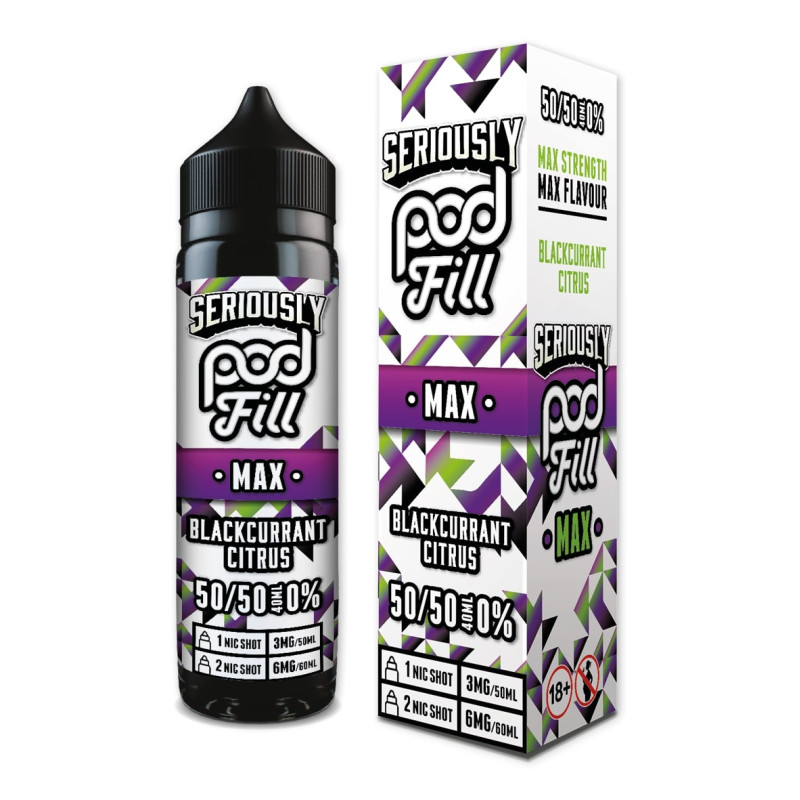 Doozy Vape - Seriously Pod Fill Max - 40ml - Blackcurrant Citrus Doozy Vape - Seriously Pod Fill Max - 40ml - Blackcurrant Citrus